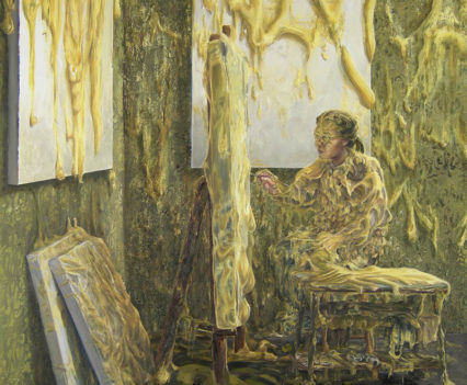 Cheese covered painter's studio